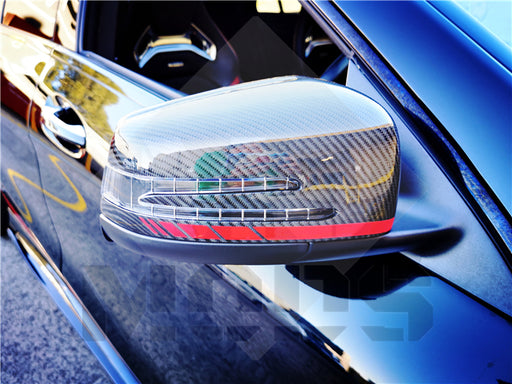 Carbon Fibre Mirror Cap Cover for Mercedes-Ben W204 CLA C117 W176 W246 W212 W221 AMG Red Band Replacement (4118333554762)