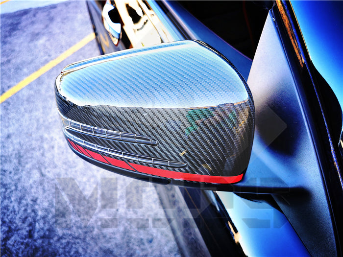 Carbon Fibre Mirror Cap Cover for Mercedes-Ben W204 CLA C117 W176 W246 W212 W221 AMG Red Band Replacement (4118333554762)