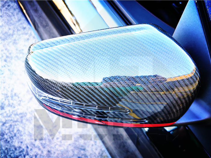 Carbon Fibre Mirror Cap Cover for Mercedes-Ben W204 CLA C117 W176 W246 W212 W221 AMG Red Band Replacement (4118333554762)