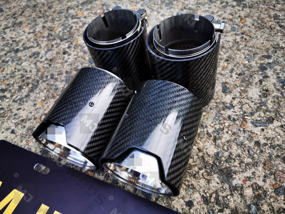 Glossy Black Carbon Fibre Exhaust Tips fit for F80 F82 F83 F87 M2 M3 M4 4 Pieces (4759334486090)
