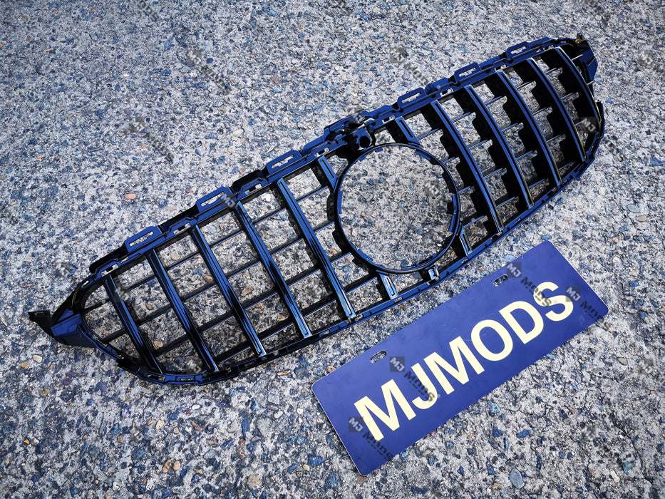 ABS Front Grille For Mercedes Benz C Class【W205/C205/S205/A205 C200/C220/C250/C300/C350/C43 AMG】【15-18】【15-GT Black】 (3835306573898)