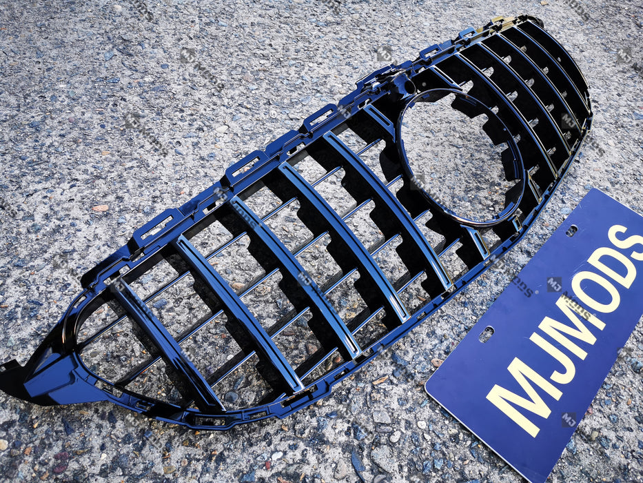 ABS Front Grille For Mercedes Benz C Class【W205/C205/S205/A205 C200/C220/C250/C300/C350/C43 AMG】【15-18】【15-GT Black】 (3835306573898)