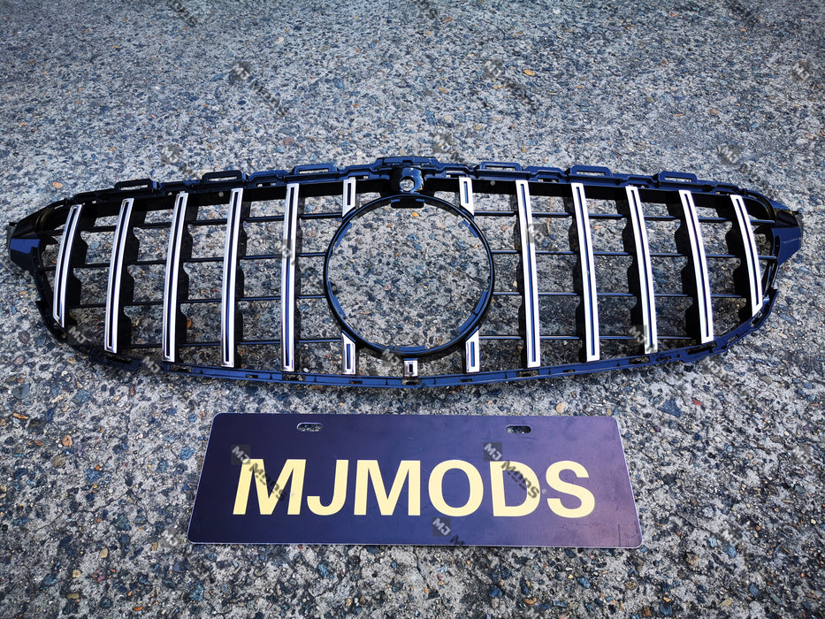 ABS Front Grille For Mercedes Benz C Class【W205/C205/S205/A205 C200/C220/C250/C300/C350/C43 AMG】【15-18】【15-GT Silver】 (4095909298250)