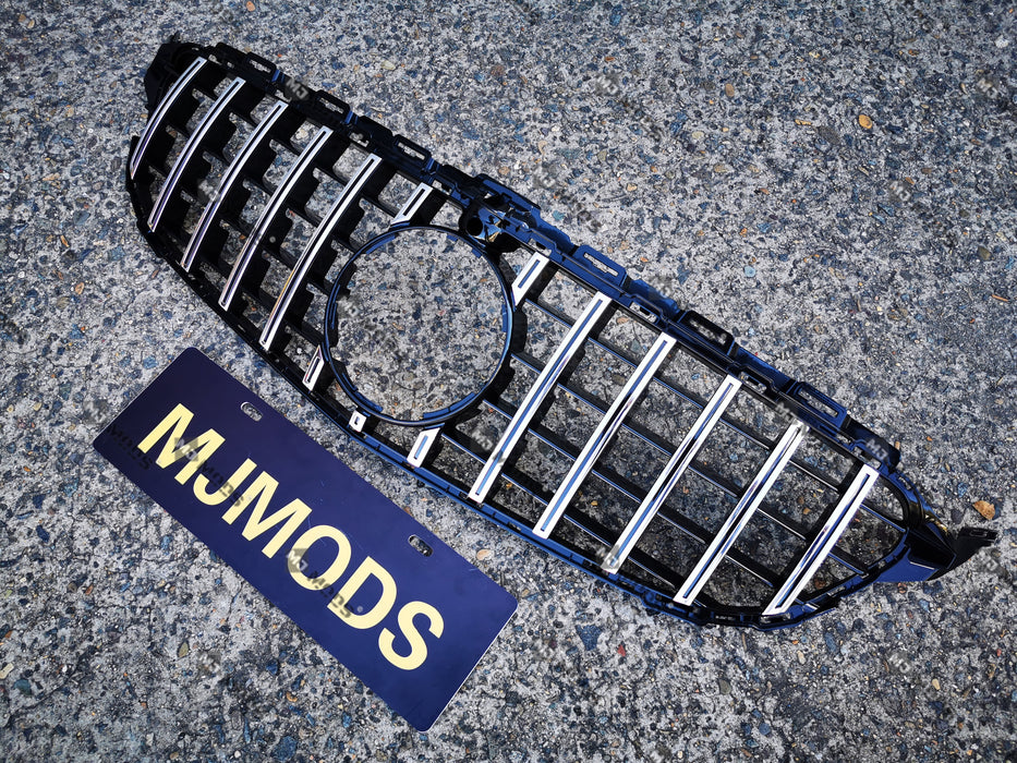 ABS Front Grille For Mercedes Benz C Class【W205/C205/S205/A205 C200/C220/C250/C300/C350/C43 AMG】【15-18】【15-GT Silver】 (4095909298250)