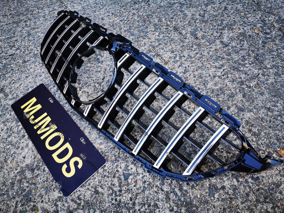 ABS Front Grille For Mercedes Benz C Class【W205/C205/S205/A205 C200/C220/C250/C300/C350/C43 AMG】【15-18】【15-GT Silver】 (4095909298250)