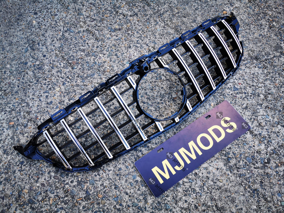 ABS Front Grille For Mercedes Benz C Class【W205/C205/S205/A205 C200/C220/C250/C300/C350/C43 AMG】【15-18】【15-GT Silver】 (4095909298250)