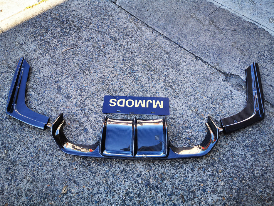 Carbon Fibre Rear Bumper Diffuser for BMW【F80 M3 & F82 F83 M4】【V Style】 (4463001632842)