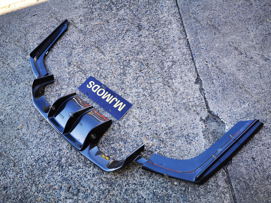Carbon Fibre Rear Bumper Diffuser for BMW【F80 M3 & F82 F83 M4】【V Style】 (4463001632842)