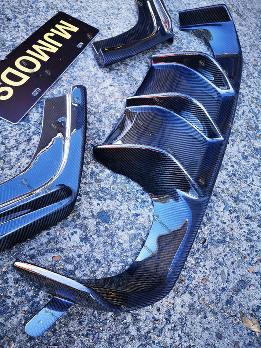 Carbon Fibre Rear Bumper Diffuser for BMW【F80 M3 & F82 F83 M4】【V Style】 (4463001632842)