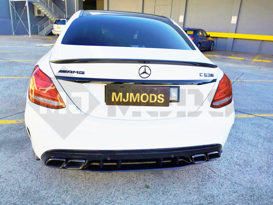Carbon Fibre Rear Bumper Spoiler for MERCEDES-BENZ 15-21 C CLASS & C63 【W205 SEDAN S205 WAGON】【4D-AMG Style】 (3750226624586)