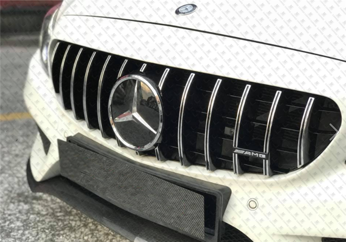 ABS Front Grille for Mercedes-Benz 15-18 C Class W205 C205 S205 A205【with 360 Camera】【GT-R Type Silver】 (4095909298250)