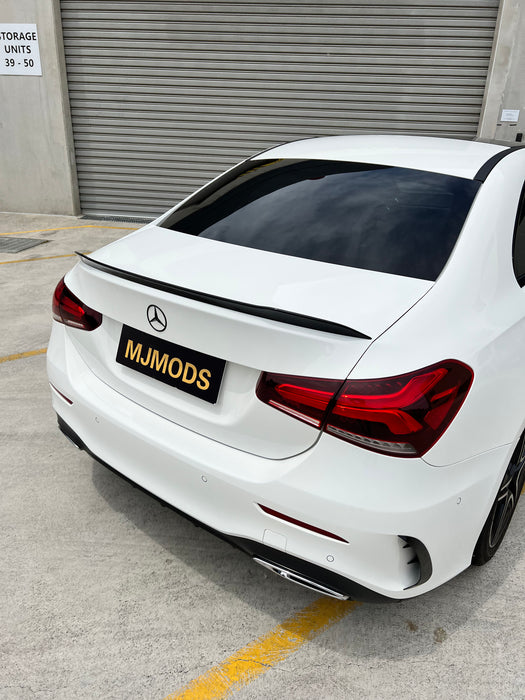 W177 A Class Sedan Boot Trunk Lip Spoiler A35 Aero kit Style in Gloss Black (6550086221898)