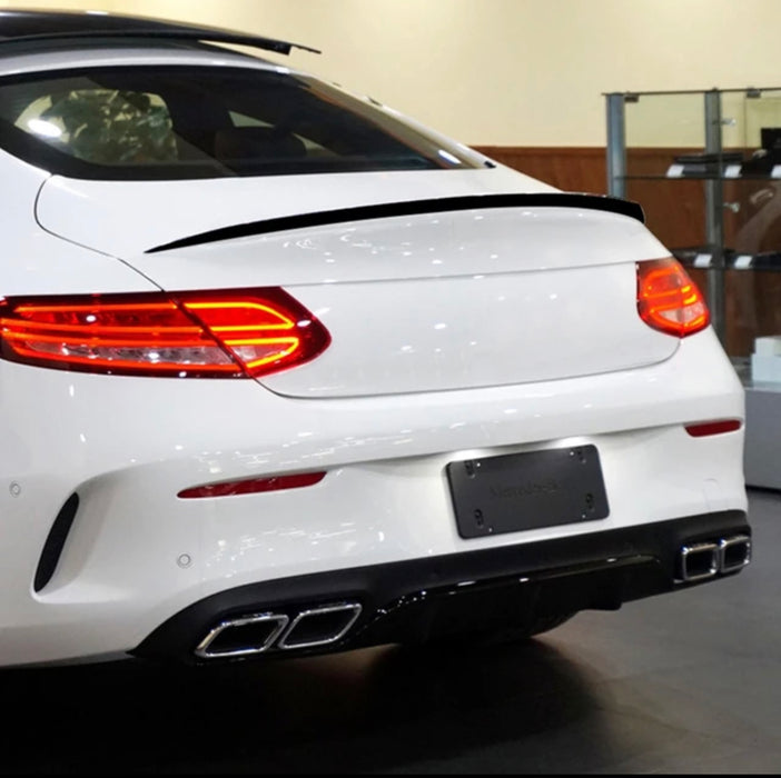 PP Plastic GLoss Black Rear Bumper Boot Lip Spoiler for MERCEDES-BENZ C CLASS【C205 COUPE A205 CONVERTIBLE】【2D-AMG Style】 (7079397326922)