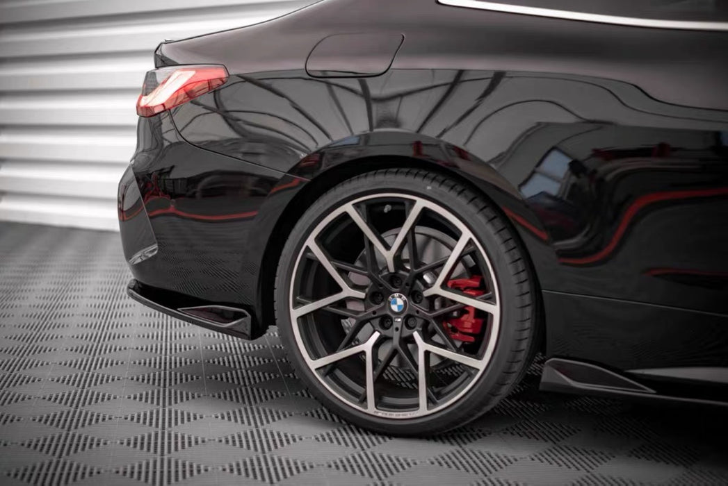 ABS GLOSSY BLACK Rear Bumper Vent Insert Canards Splitter Flaps for BMW4 Series【G22/G23 420/430/M440】2020+ (6962875007050)