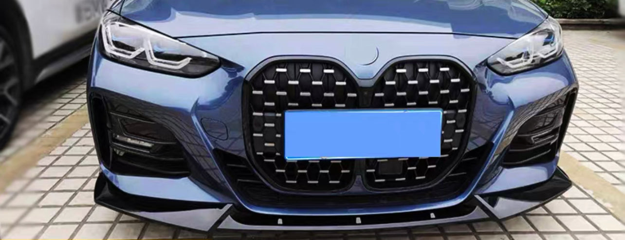 ABS Glossy Black Front Bumper Lip for BMW 4 Series【G22/G23/G26 420/430/M440】2020+【FD 3pcs】 (6962853314634)