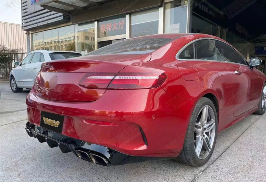 Gloss Black PP Rear Diffuser E63 Style For MERCEDES BENZ E CLASS【C238 Coupe】【 E260 E300 E350 E43 E53 E63 AMG】【E400 E450 AMG】2016-2022 (7065697812554)