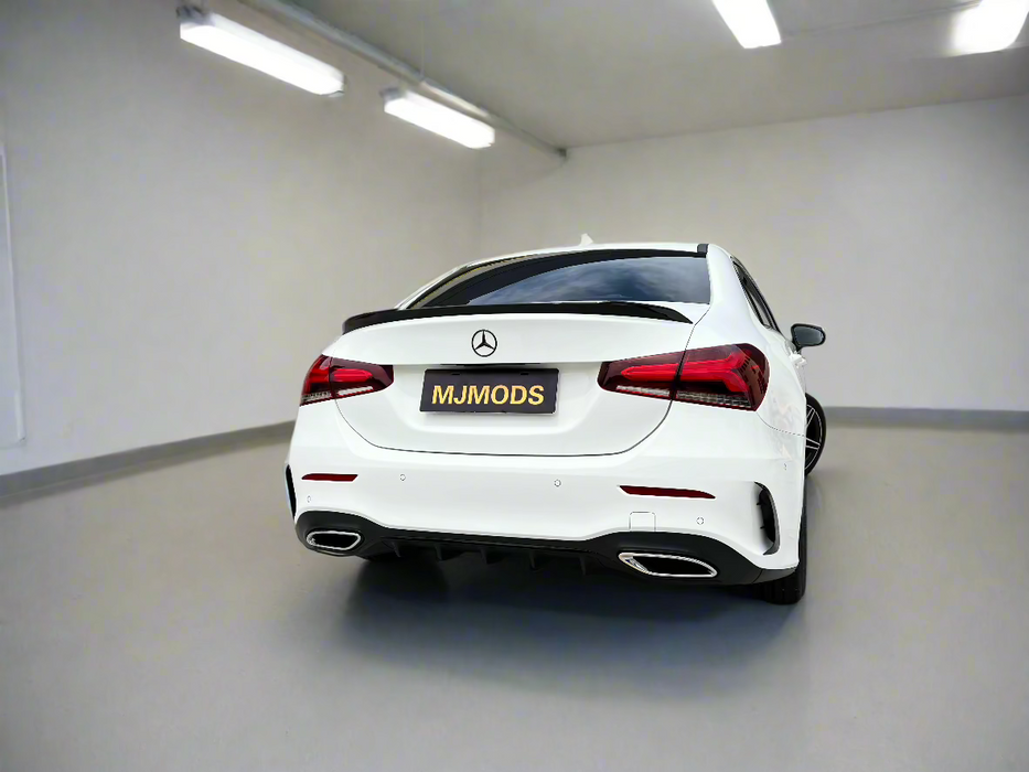 v177 A Class Sedan Boot Trunk Lip Spoiler A35 Aero kit Style in Gloss Black