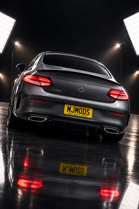 ABS Gloss Black Rear Bumper Boot Lip Spoiler for MERCEDES-BENZ C CLASS【C205 COUPE】【Large AMG Style】