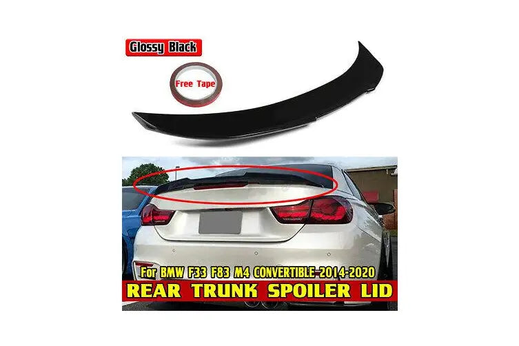 ABS Glossy Black Rear Boot Spoiler fit for BMW 4 Series【F33 F83 M4 Convertible 420 428 430 435 440】【PSM Style】