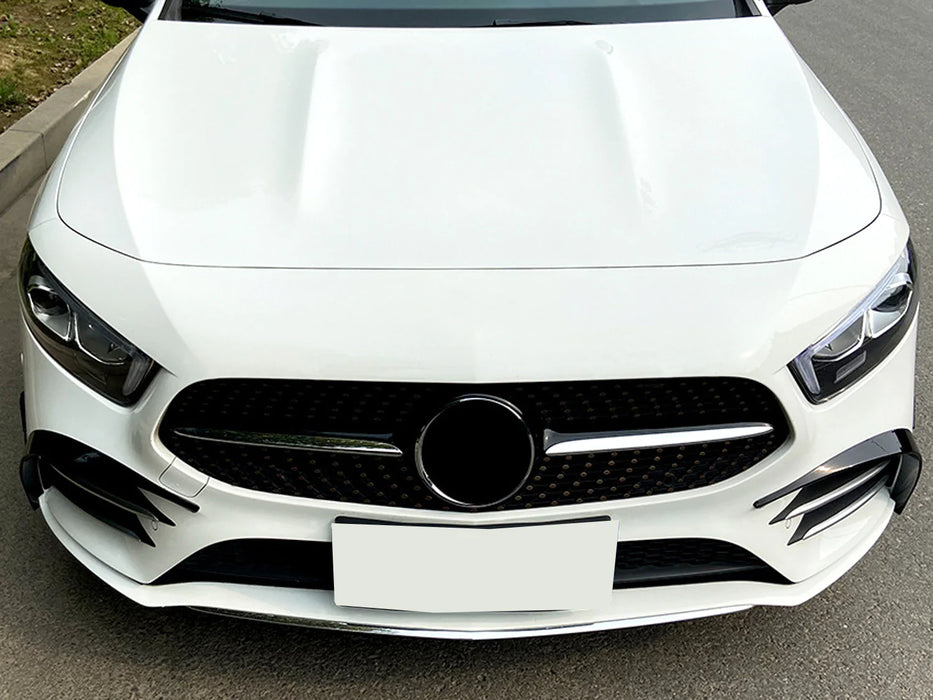 Glossy Black Front Bumper Air Blades for Mercedes-Benz A Class【W177 V177 2018+】【A35 AMG & A180/200/250 AMG Package】