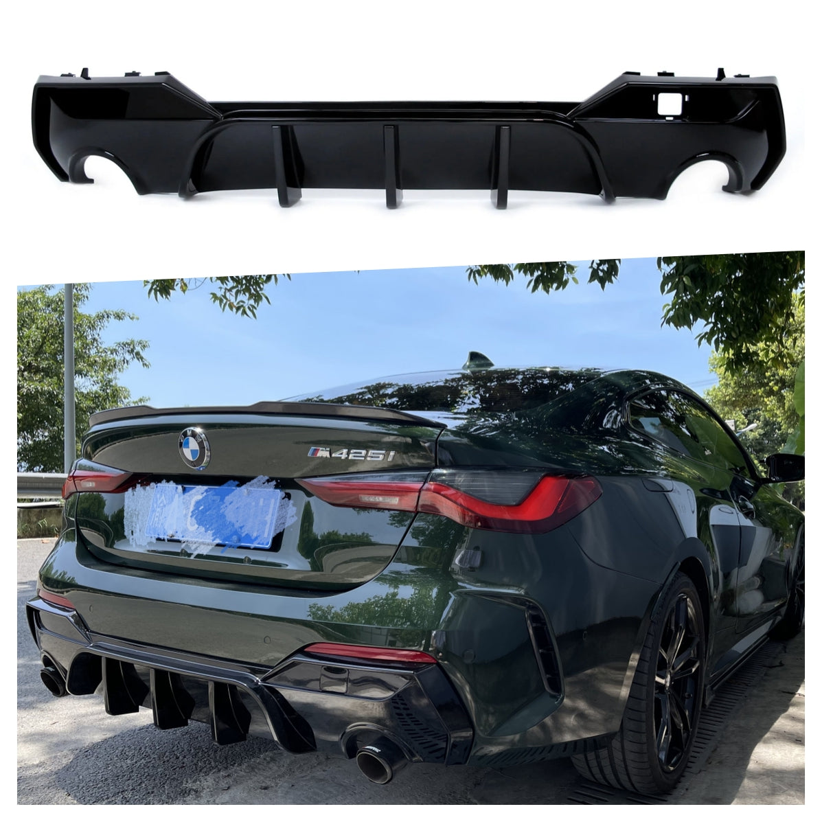 ABS Gloss Black Rear Diffuser For BMW 4 Series【G22/G23 420 425 428】202 ...
