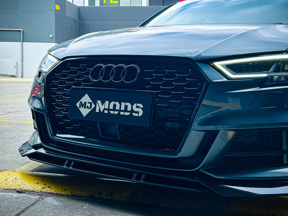 RS Style Honeycomb Sporty Gloss Black Front Grille Fit For AUDI S3 A3 8V FL 2017-2020 with ACC