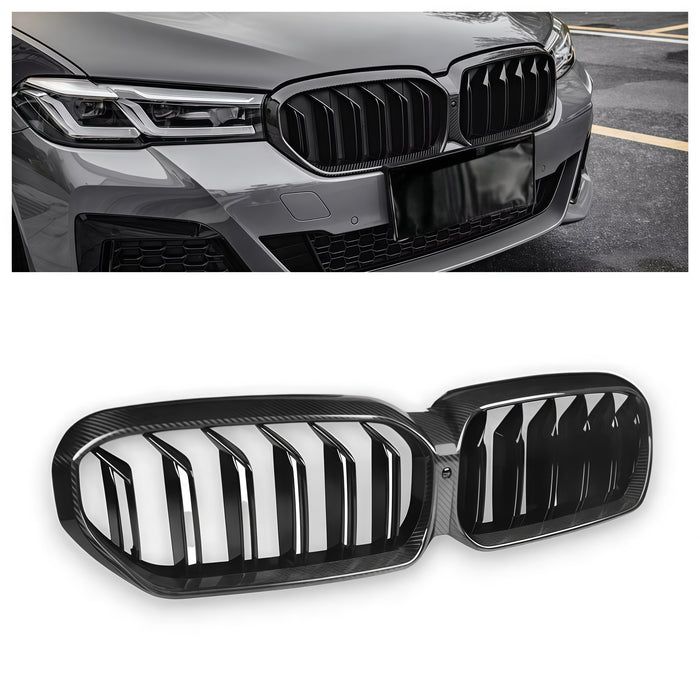 BMW G30 LCI 5 Series Dry Carbon Fibre Front Grille – M Sport Style Kidney Grille