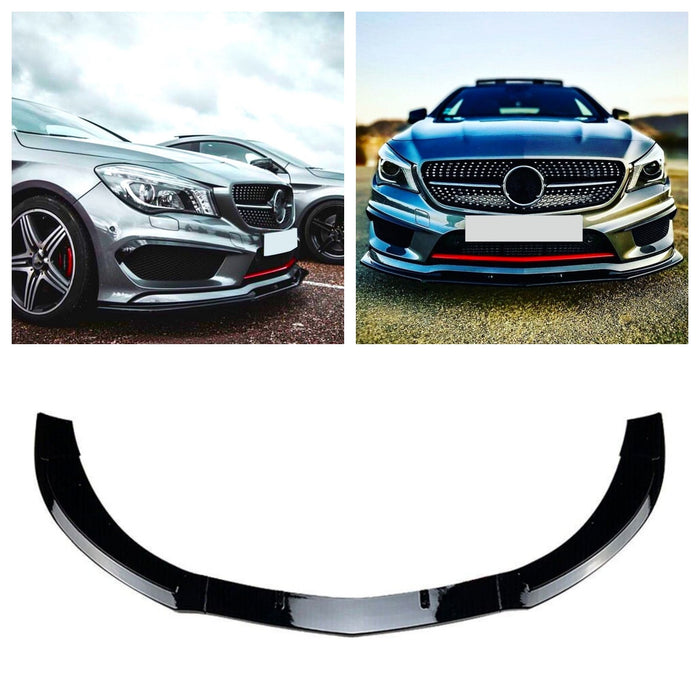 ABS Gloss Black 3 Pieces Front LIp Splitter For MERCEDES BENZ【C117 X117 CLA45 AMG CLA180/200/250】13-16 Pre-facelift