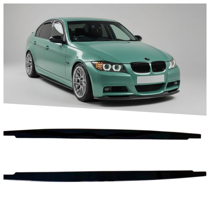 Gloss Black Side Skirt Extensions | Fits BMW E90 E92 M3 & 3 Series (2005–2011) | Universal Fit Aero Lip Kit