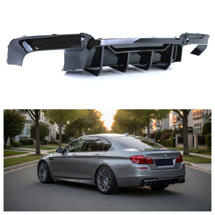 F10 M5 Gloss Black Diffuser – Quad Exhaust Cutout