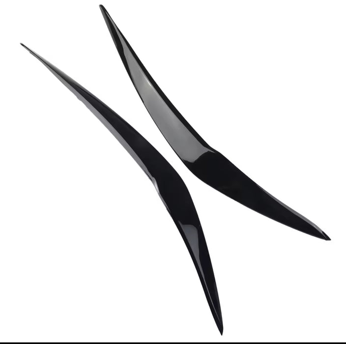 PP Glossy Black HEADLIGHT Eye Lids Eyebrows For BMW【F20 M140i M135i 130i 128i 125i 120i 118i】2011-2019