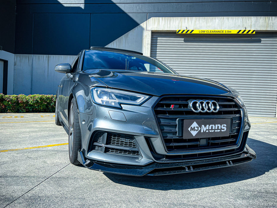 ABS GLOSS BLACK FRONT LIP SPLITTER AUDI S3 / A3 S-LINE 8V FL SEDAN 2017-2020 【ABT Style】