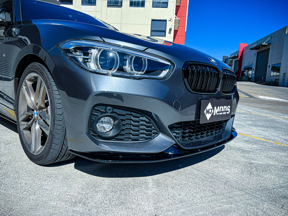 Gloss Black Front Bumper Lip for BMW 1 Series【F20 M140 M135 & 125 120 118 M Sport】【2015-2019】LCI/LCI-2 DMAX Style