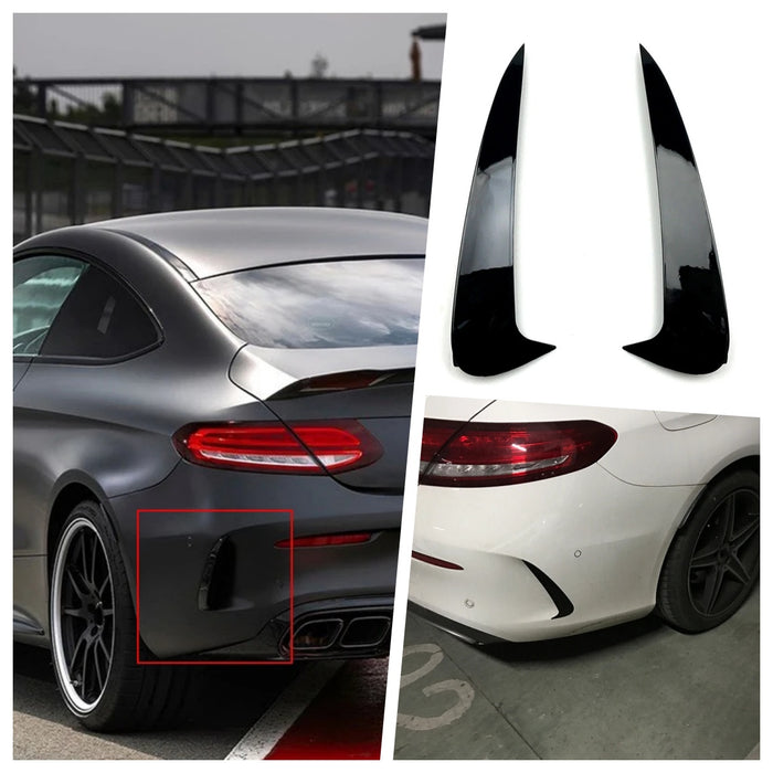 ABS Gloss Black Rear Vent Flics Canards fit for MERCEDES-BENZ C CLASS【C205 Coupe & A205 Convertible】