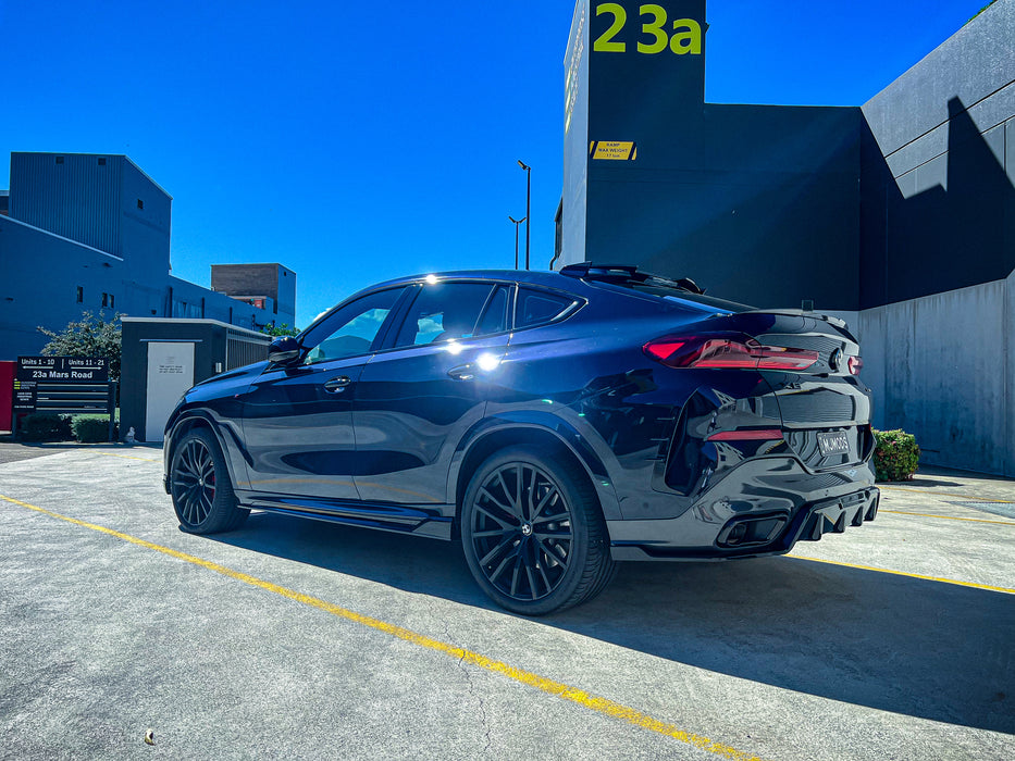 Gloss Black Side Skirt Extensions Fit For BMW【X6 G06】2018-2025