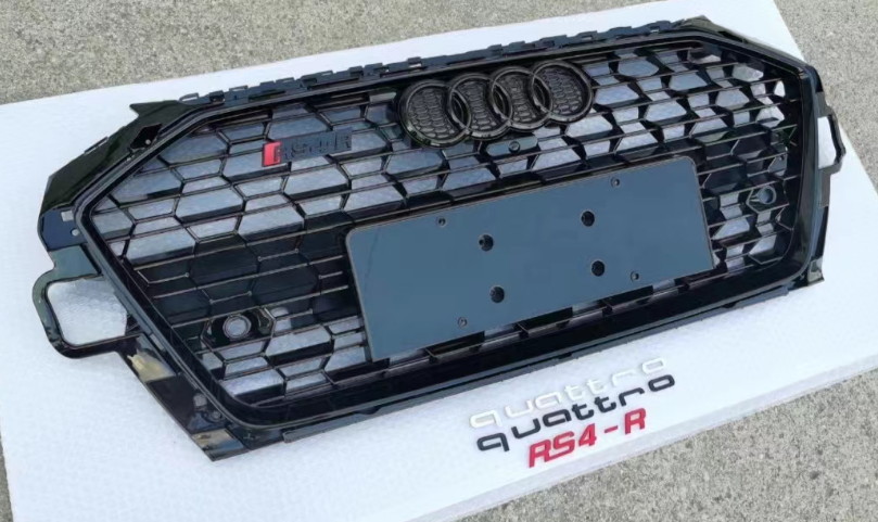B9.5 RS4 Style Honeycomb Sporty Gloss Black Front Grille Fit For AUDI S4 A4 2020-2022