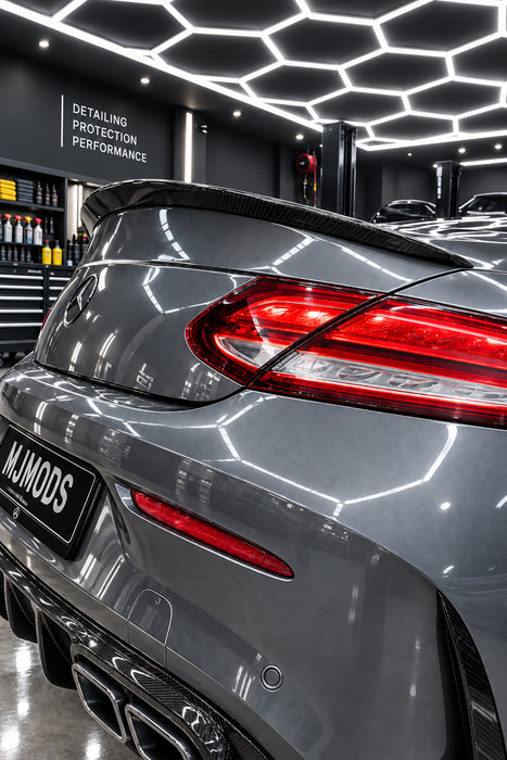 ABS Gloss Black Rear Bumper Boot Lip Spoiler for MERCEDES-BENZ C CLASS【C205 COUPE】【Large AMG Style】