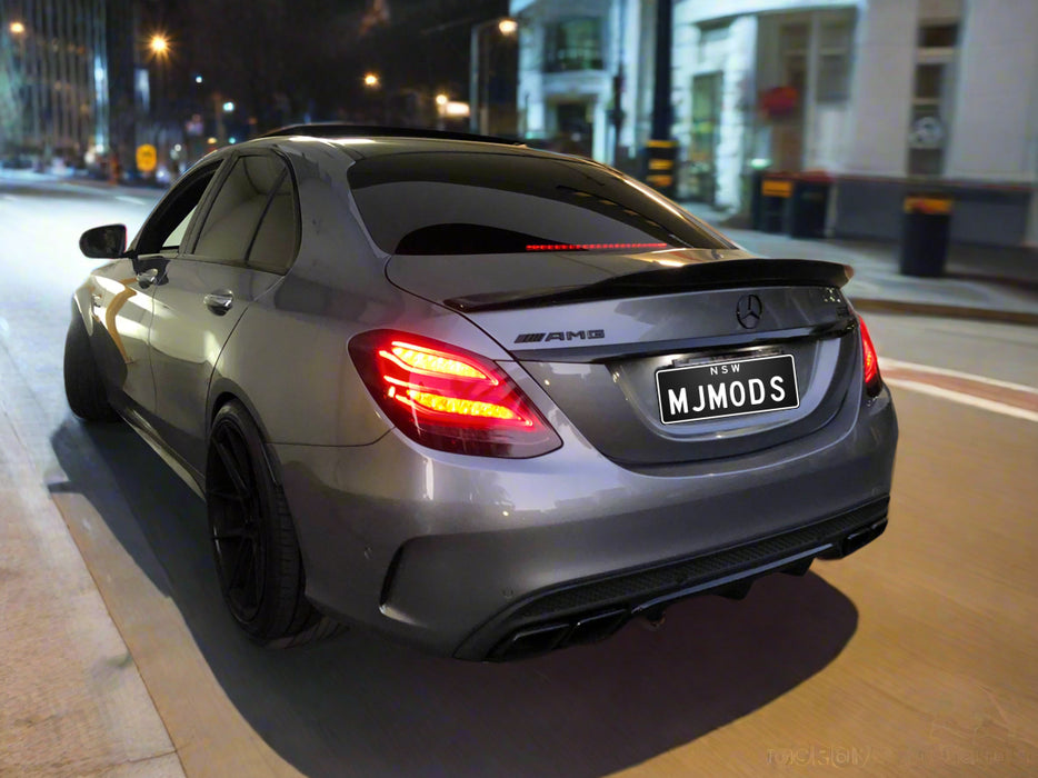 Carbon Fibre Rear Bumper Spoiler for MERCEDES-BENZ  C CLASS【W205 SEDAN】【4D-PSM Style】