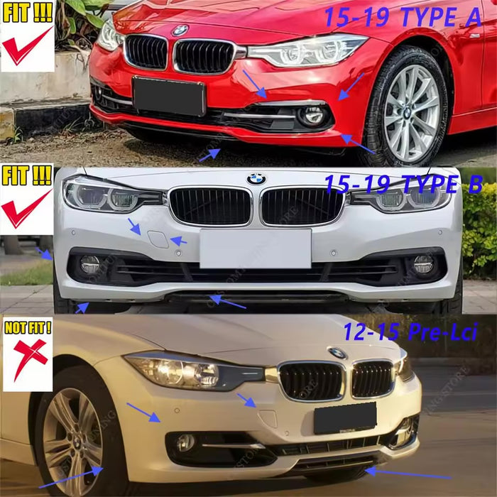ABS Glossy Black Front Bumper Lip for BMW【Standard F30/F31 316 318 320 328 330】