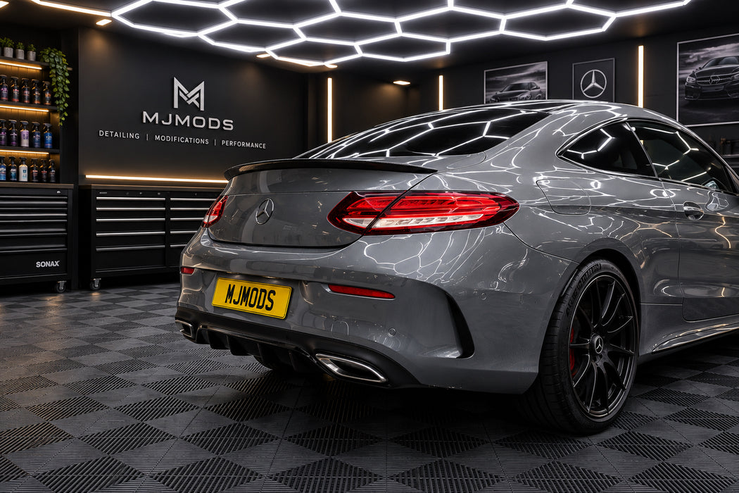 ABS Gloss Black Rear Bumper Boot Lip Spoiler for MERCEDES-BENZ C CLASS【C205 COUPE】【Large AMG Style】