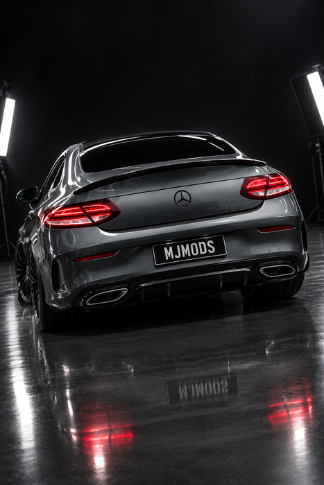 ABS Gloss Black Rear Bumper Boot Lip Spoiler for MERCEDES-BENZ C CLASS【C205 COUPE】【Large AMG Style】