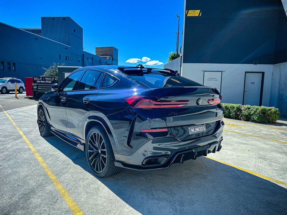 Gloss Black Side Skirt Extensions Fit For BMW【X6 G06】2018-2025