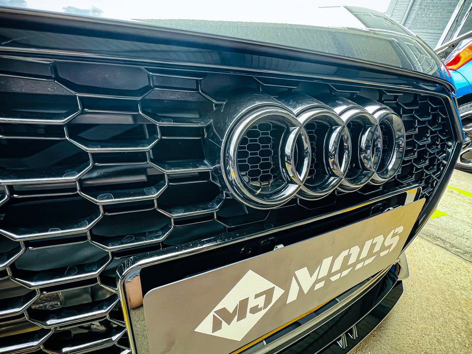 RS Style Honeycomb Sporty Gloss Black Front Grille Fit For AUDI S3 A3 8V FL 2017-2020 with ACC
