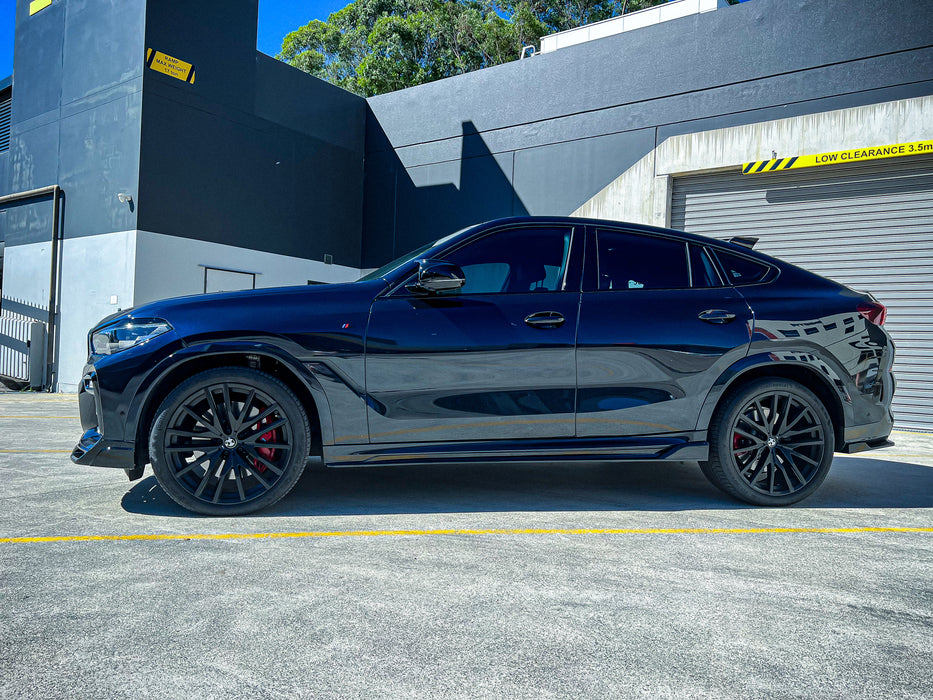 Gloss Black Side Skirt Extensions Fit For BMW【X6 G06】2018-2025