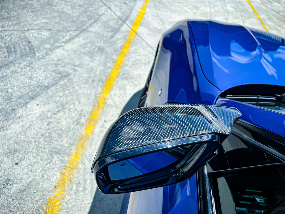 Carbon Fibre Mirror Cover For BMW 1/2/3/4/5 Series G42 G20 (incl G20 LCI) G30 G22 G26 G11 G12 G14 G15 G16 【M3 Style】