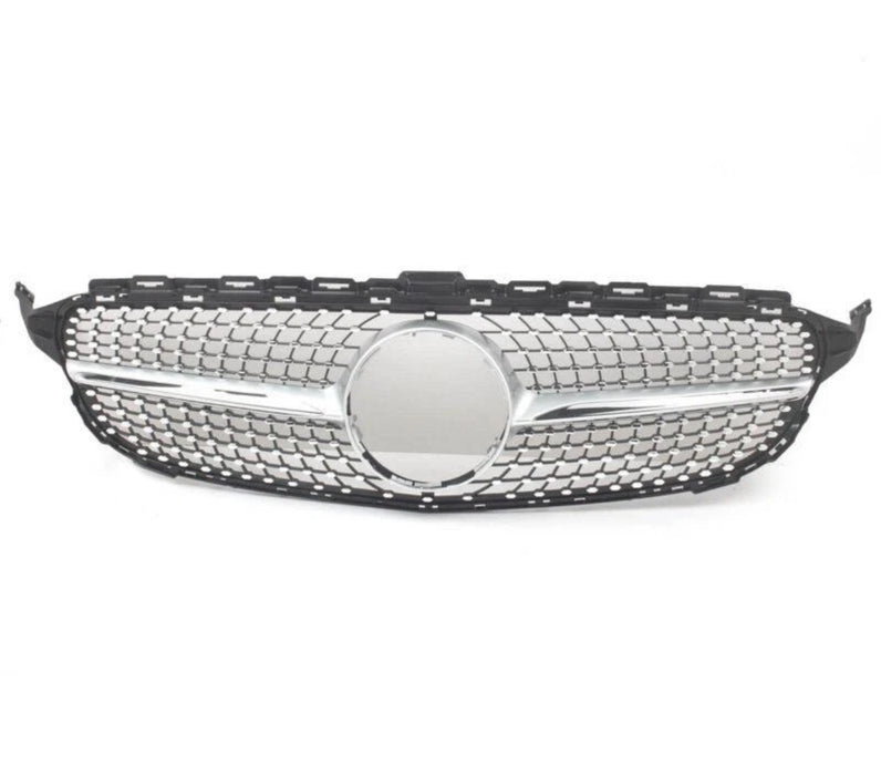 Diamond Front Grille Fit For Mercedes Benz【W205/S205/C205/A205】C180 C200 C250 15-18 No Camera