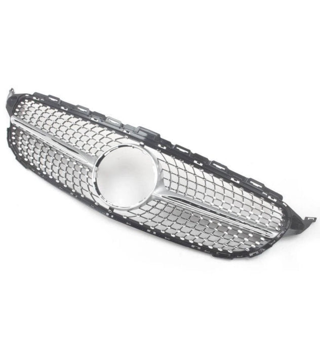 Diamond Front Grille Fit For Mercedes Benz【W205/S205/C205/A205】C180 C200 C250 15-18 No Camera