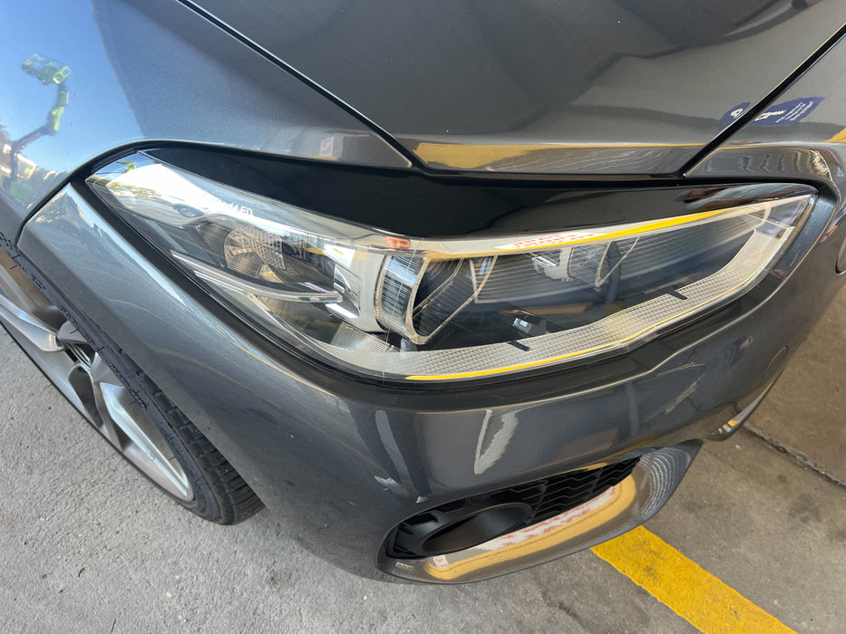 PP Glossy Black HEADLIGHT Eye Lids Eyebrows For BMW【F20 M140i M135i 130i 128i 125i 120i 118i】2011-2019