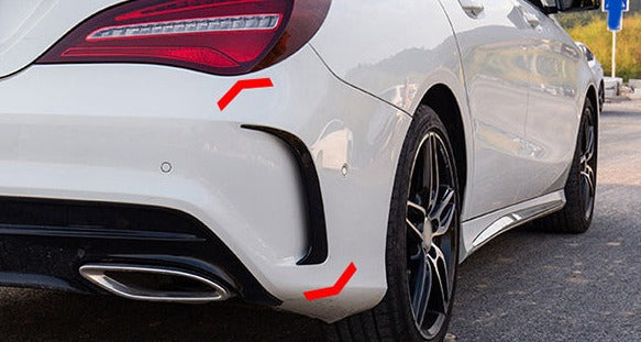 ABS Gloss Black Rear Bumper Vent Flics Canards Blades Inserts fit for Mercedes-Benz 【C117 X117】【CLA45 CLA200/220/250 AMG Bumper】