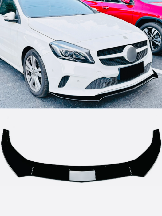 3 pieces Glossy Black Front Lip Splitter for Mercedes-Benz A Class【W176 16-18】【A180/200/250 Standard Bumper】